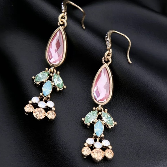 MULT-COLOR Summer BOHO Crystal Dangle Earrings - Picture 2 of 6
